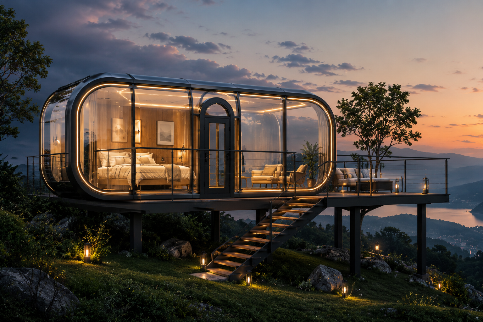 Elevated Capsule House Concept